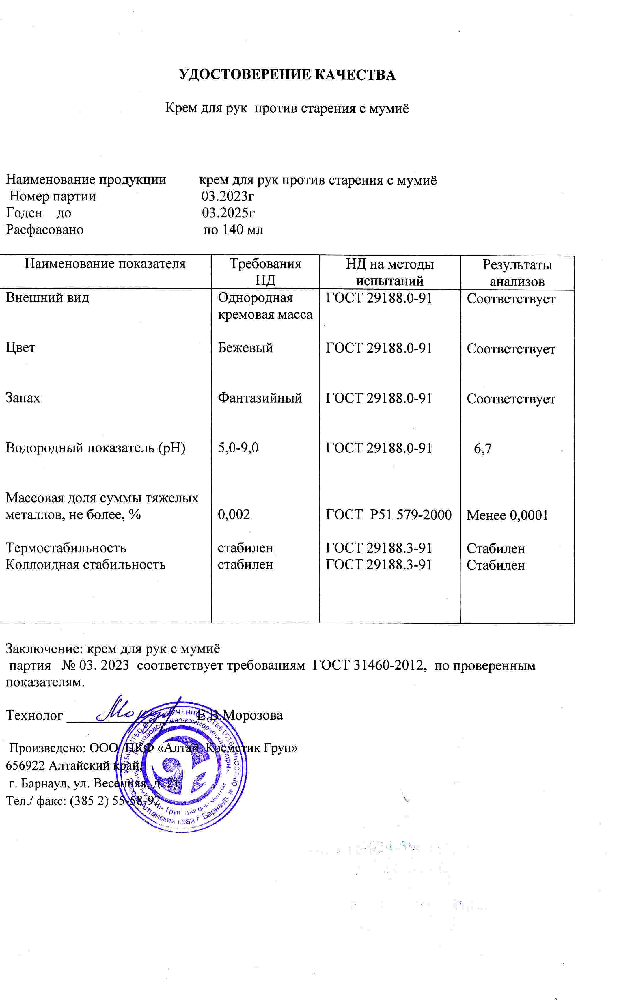 Паспорт №032023
